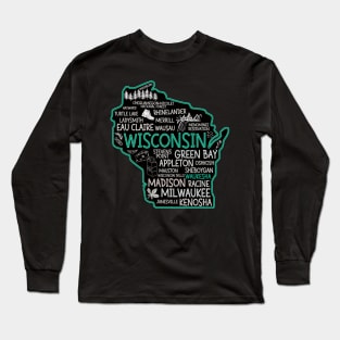 Waukesha Wisconsin cute Milwaukee, Osseo, Green Bay, Kenosha, Racine, Appleton, Waukesha, Eau Claire, Oshkosh, Janesville Long Sleeve T-Shirt